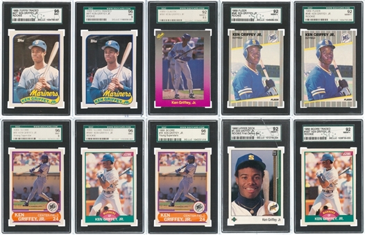 1989-1990 Topps/Donruss/Fleer/Score/Bowman Ken Griffey Jr. SGC-Graded High Grade Collection (35) – Including Many Rookie Card Examples!